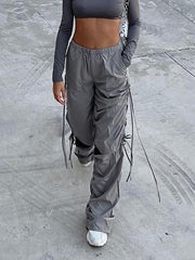 Drawstring Ripped Cargo Pants