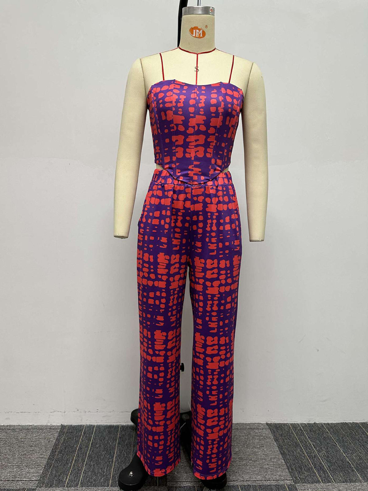 Print Strapless Slim Jumpsuit