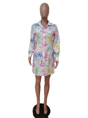 Print Fashion Shirt Dress