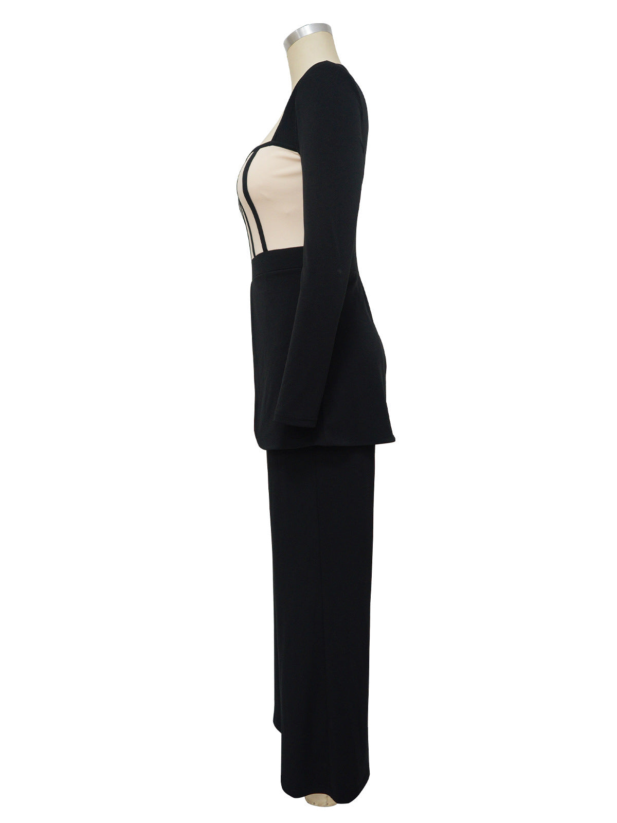 Long Sleeve Slim Wide-leg Jumpsuit