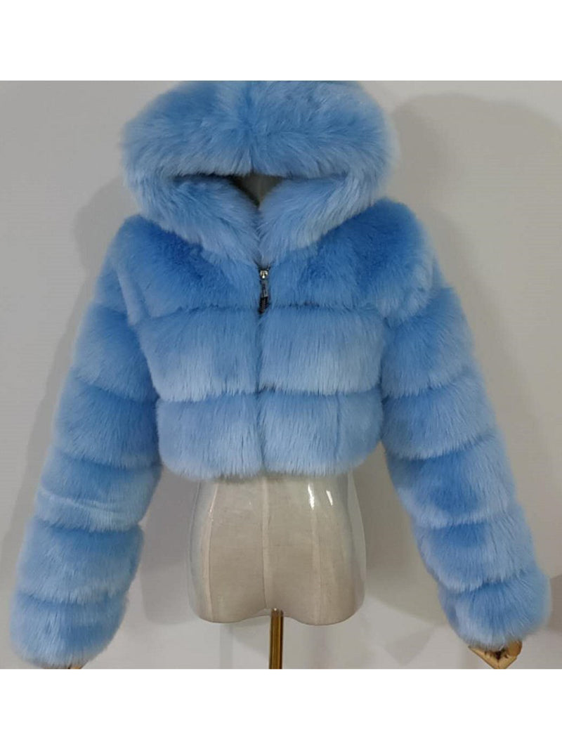 Fur & Faux Hooded Jacket Winter Luxury Coat (S~7XL)