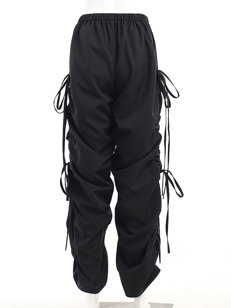 Drawstring Ripped Cargo Pants