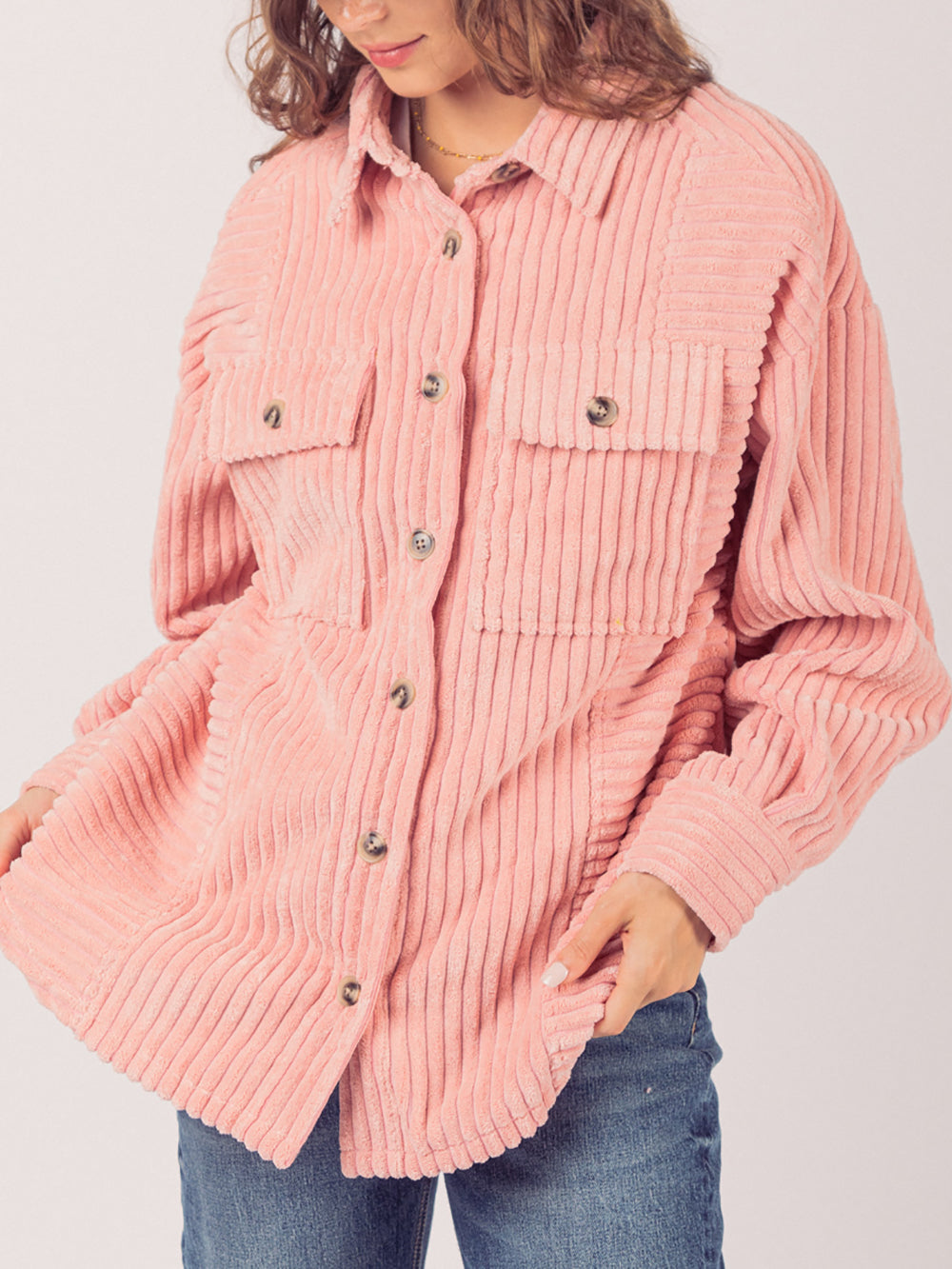 Solid Color Fashion Shirt Coat