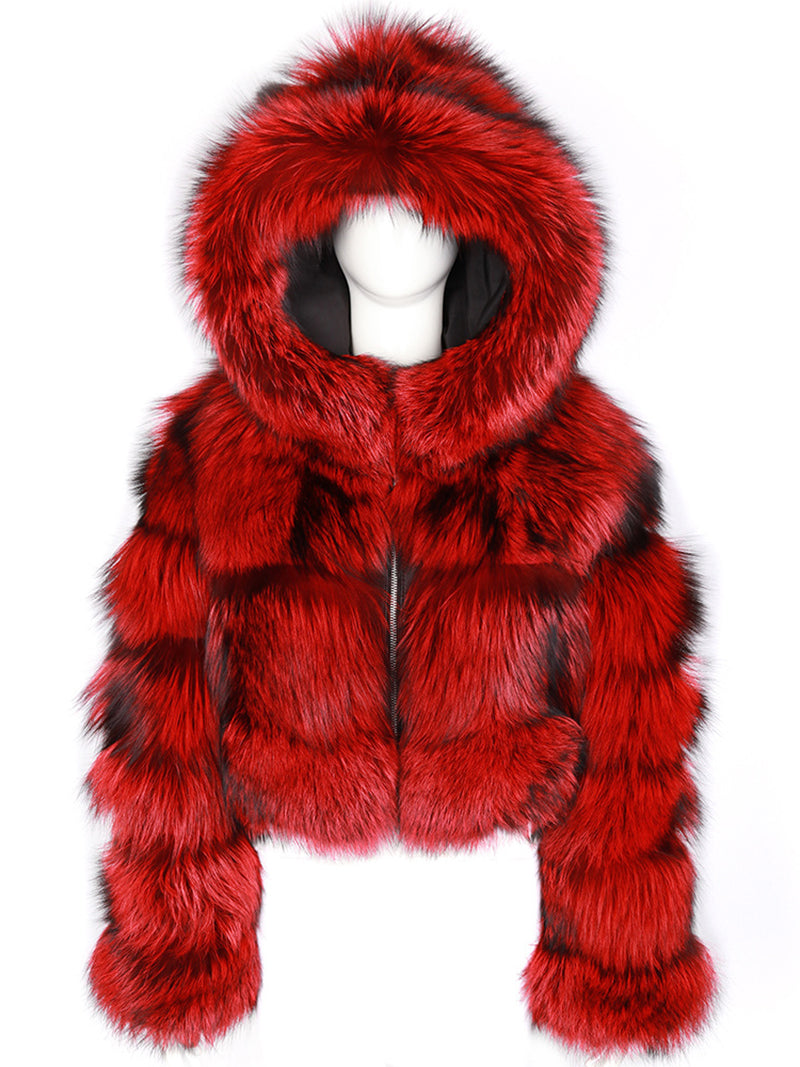 Fluffy Faux Fur Warm Hoode Coat