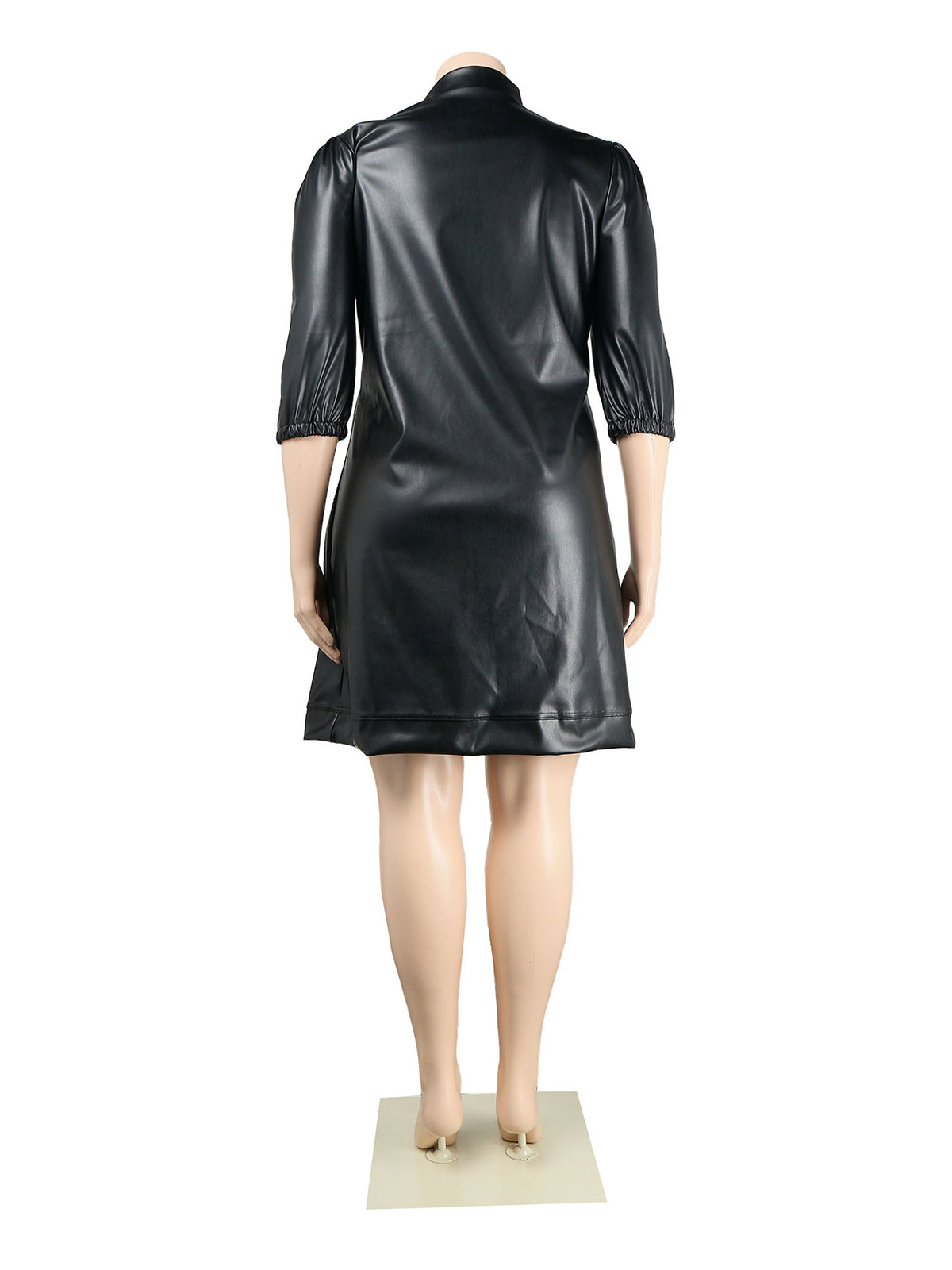 Casual Plus Size Loose PU Leather Dress