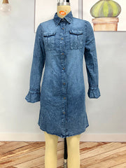 Fashion Long Sleeve Slim Denim Dress