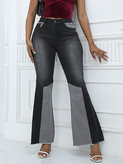 High Waist Patchwork Jeans