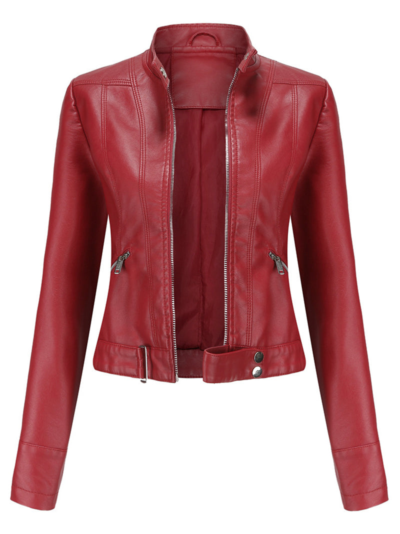 Casual Short PU Leather Jacket