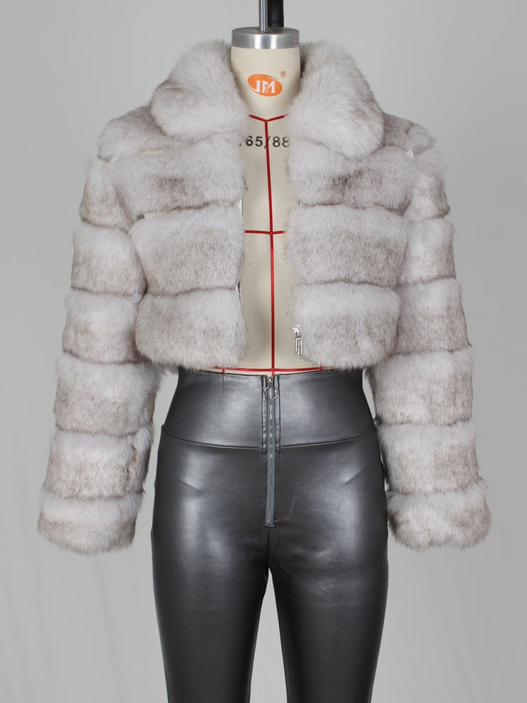 Fashion Thick Artifici Fur Coat Fox Fur Short Jacket( S-4XL)