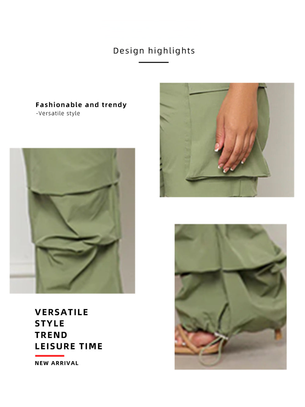 Pleated Straight Cargo Pants