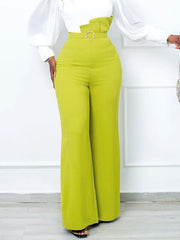 Asymmetry High Waist Flared Trousers