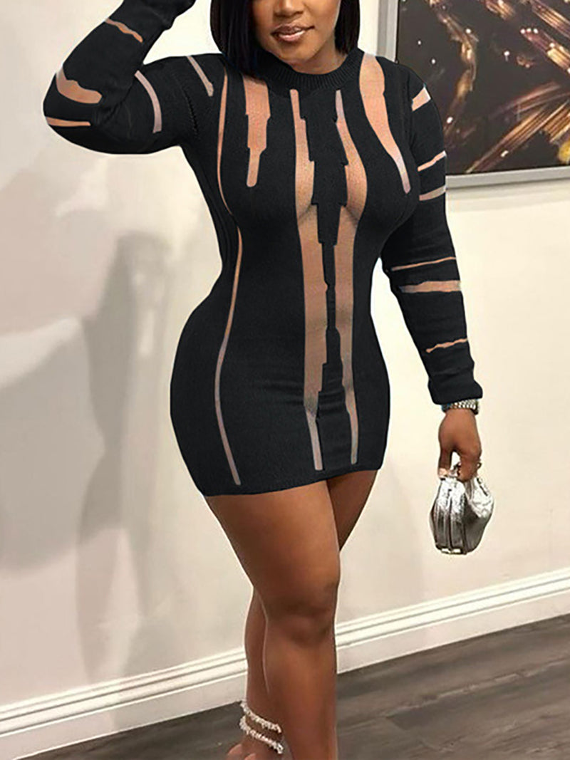 Sexy See-through Wrap Hip Dress