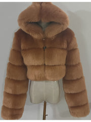 Fluffy Faux Fur Warm Hoode Coat