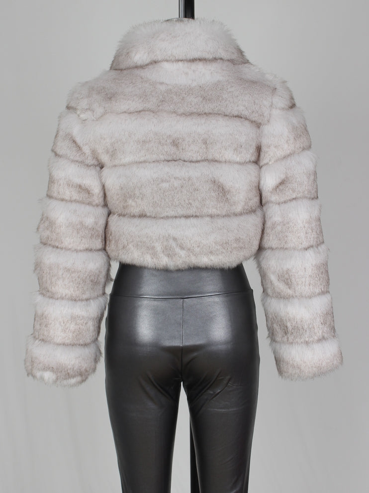 Fashion Thick Artifici Fur Coat Fox Fur Short Jacket( S-4XL)