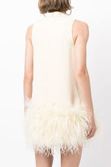 Fashion Sleeveless Feather Patchwork Dress