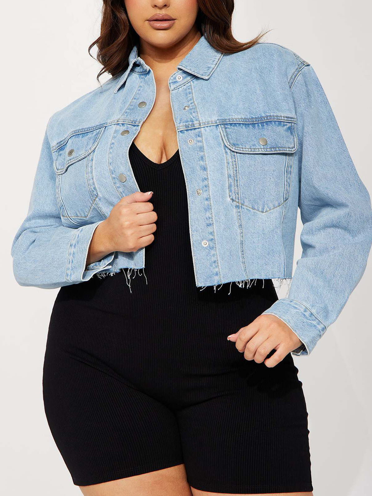 Fashion Cropped Denim Jacket Coat