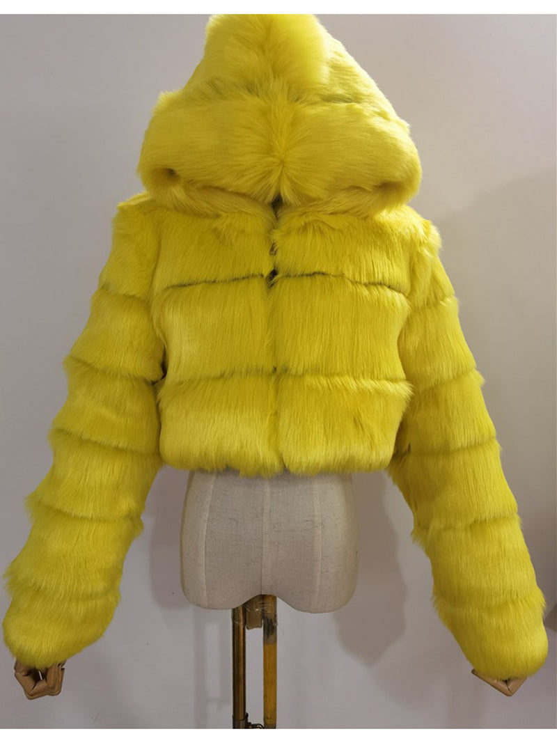 Fur & Faux Hooded Jacket Winter Luxury Coat (S~7XL)