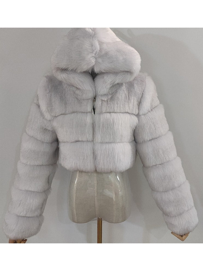 Fluffy Faux Fur Warm Hoode Coat