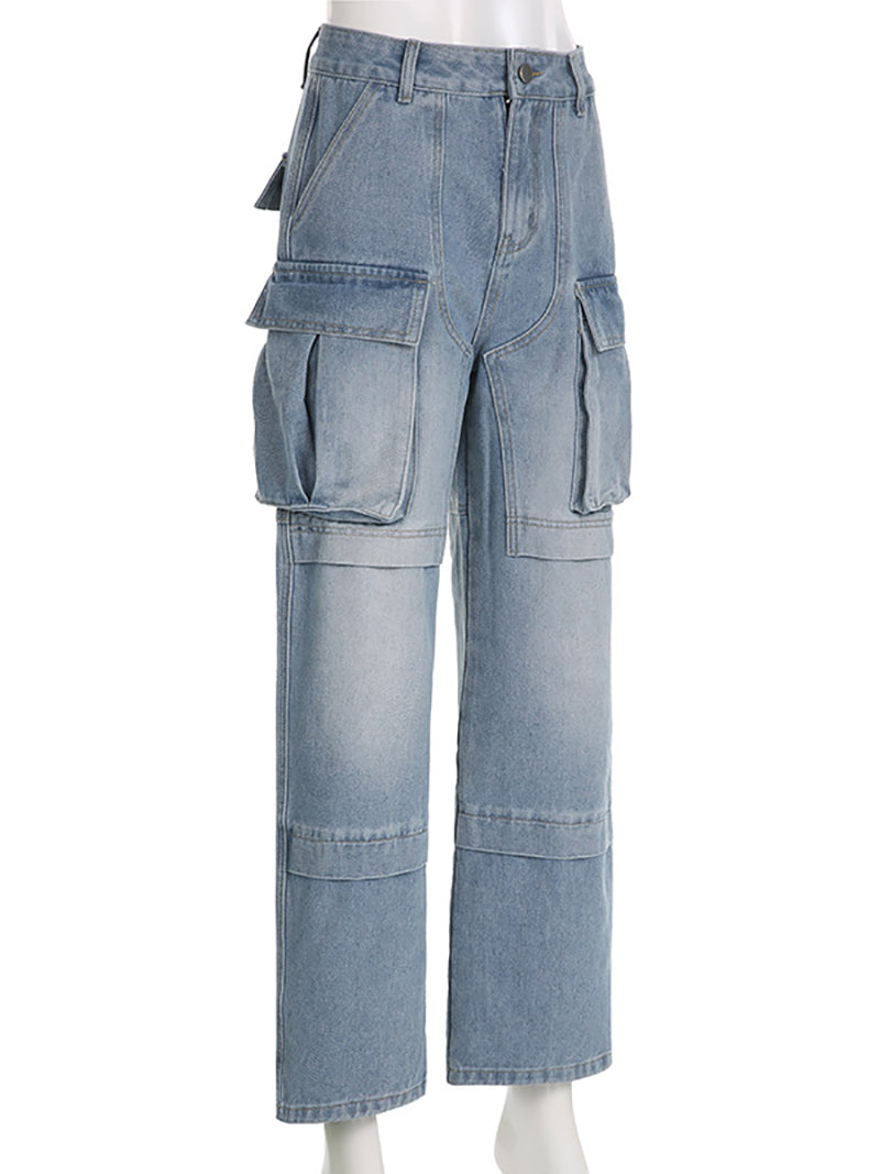 Casual High Waist Straight Jeans