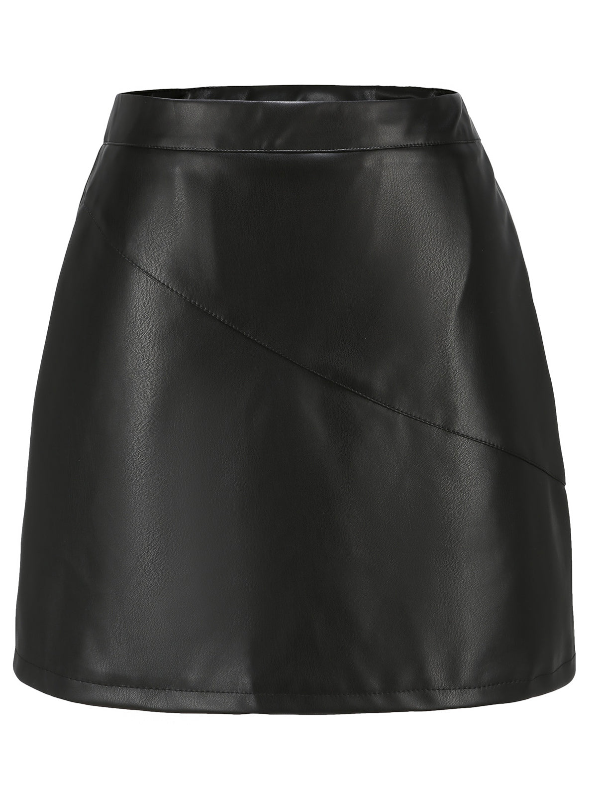 PU Leather Elasticity Short Skirt