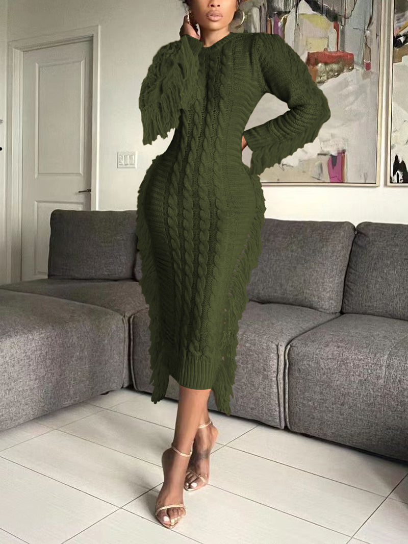 Fashion Tassels Sweater Dress