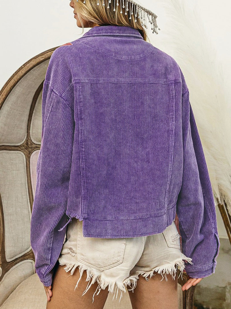 Corduroy Sequin Jacket Coat