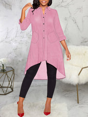 Casual Loose Long Sleeve Shirt Dress