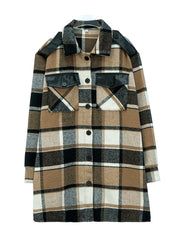 Loose Plaid Jacket Coat