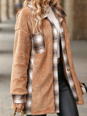 Single-breasted Plaid Jacket Coat