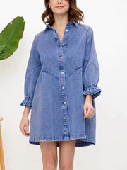 Fashion Loose Denim Shirt Dress