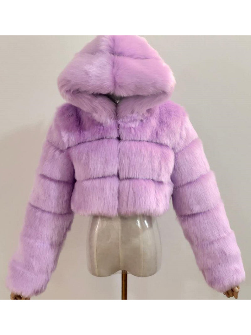 Fluffy Faux Fur Warm Hoode Coat