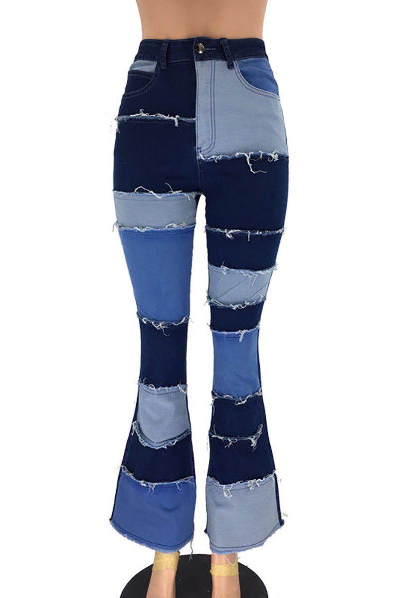 Denim Patchwork Trendy Jeans