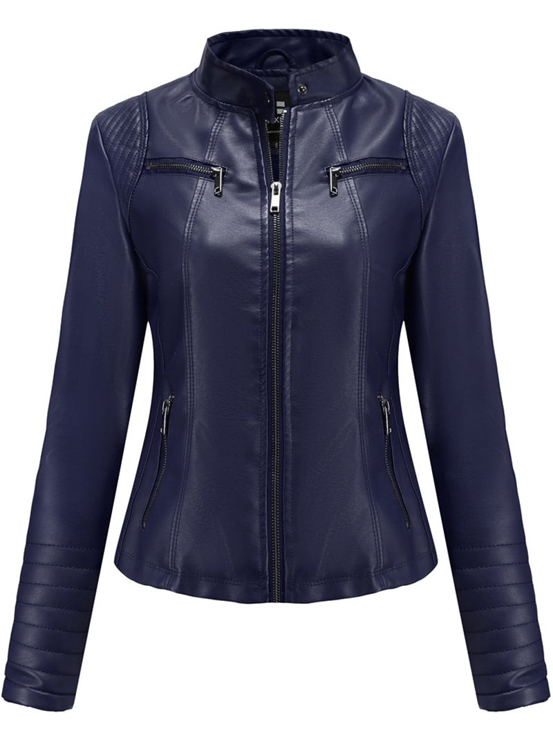 PU Leather Jacket Casual Coat