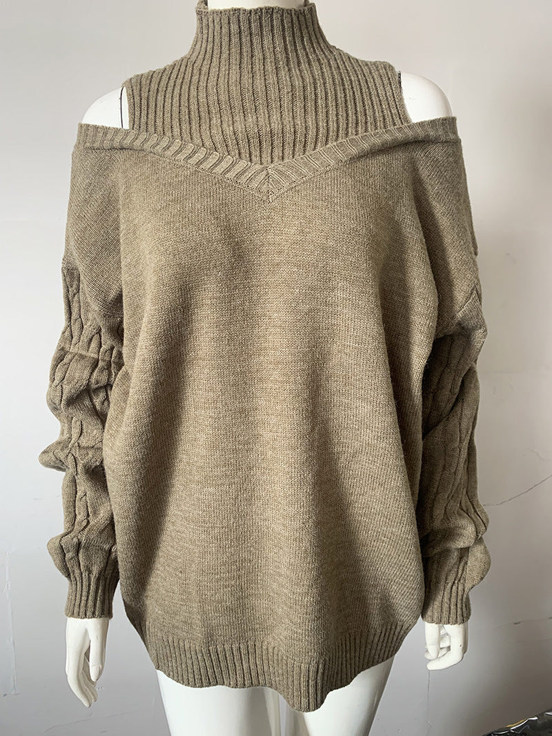 High Collar Loose Knit Sweater