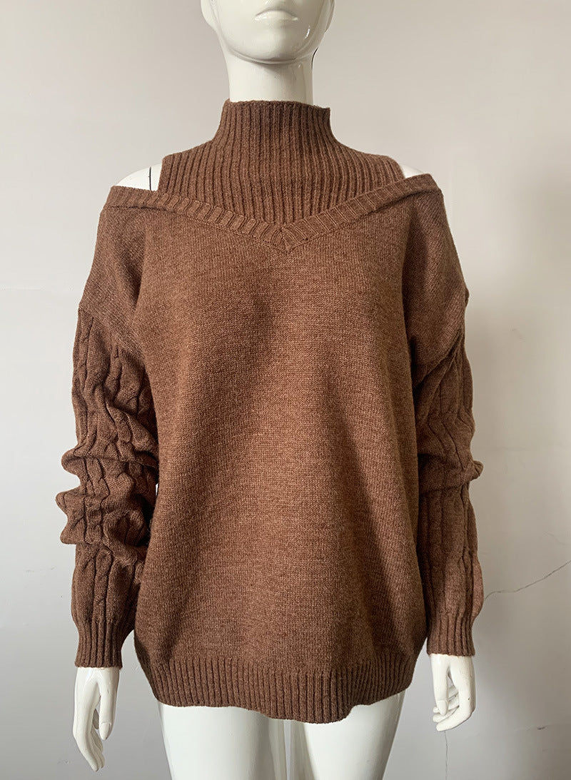 High Collar Loose Knit Sweater