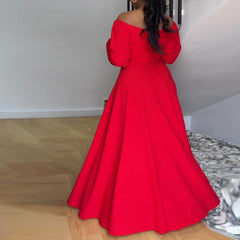 Off Shoulder Top Slit Long Skirt Set