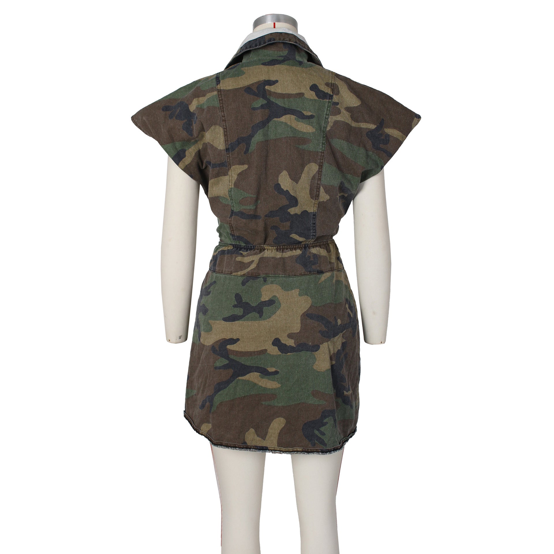 Sleeveless Camo Short Skirts Set