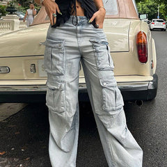 Retro Straight Jeans Cargo Pants