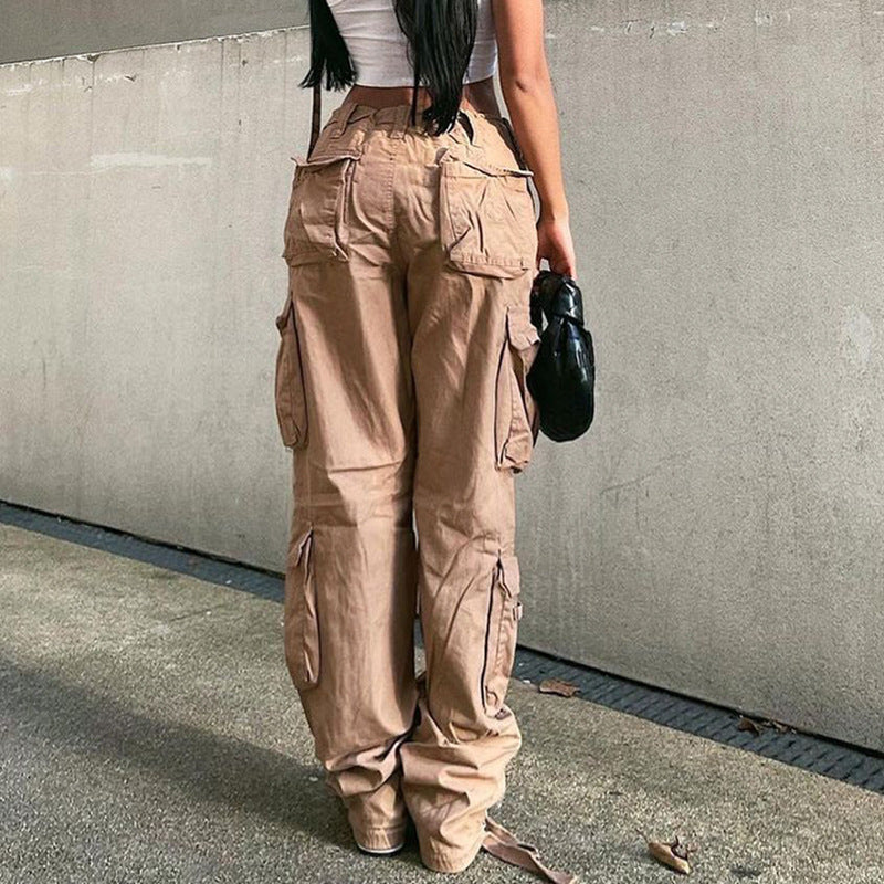 Low Waist Straight Cargo Jeans