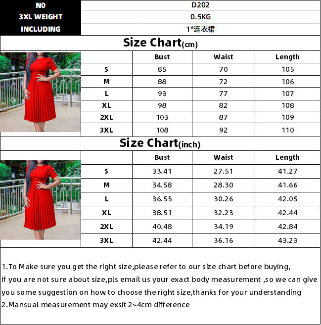 Short Sleeve Slim Pleated Dress