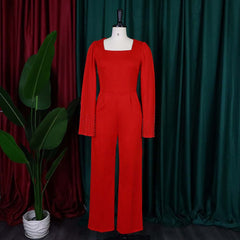 Square Neck Slim Jumpsuit