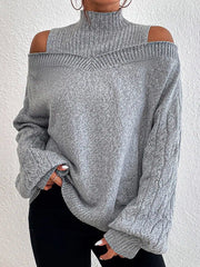 High Collar Loose Knit Sweater