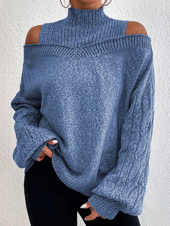 High Collar Loose Knit Sweater