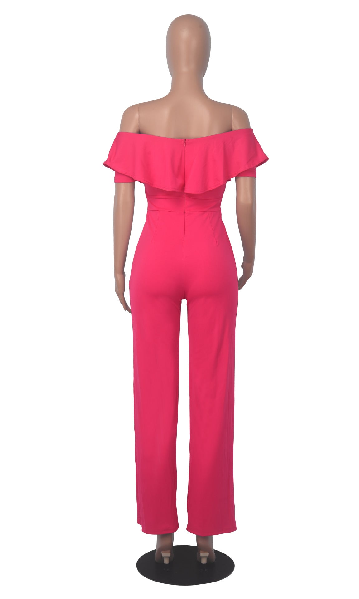 V-neck Ruffles Slim Jumpsuit