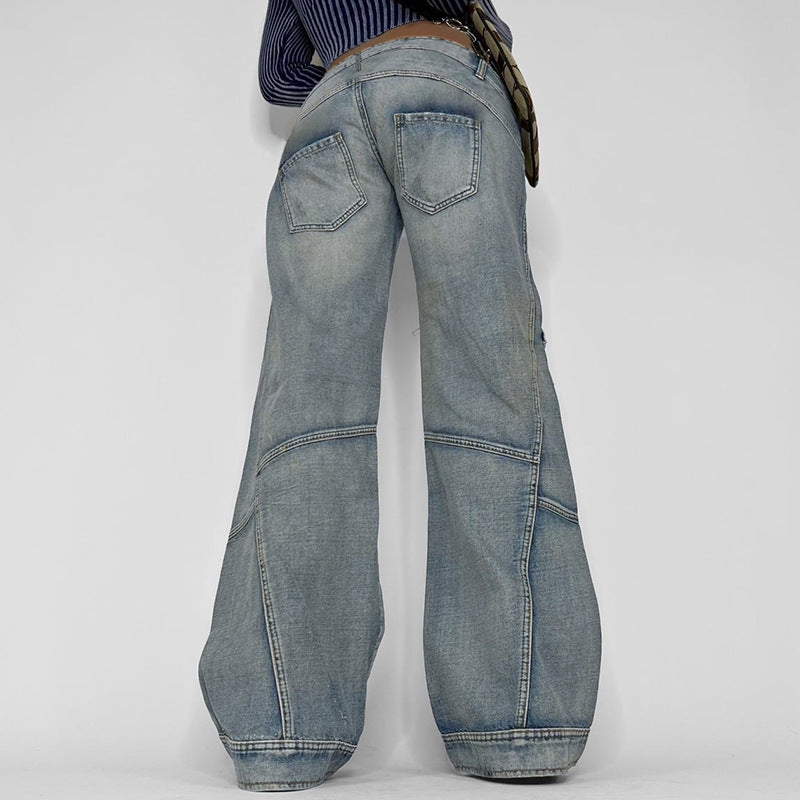 Casual Low Waist Straight Jeans