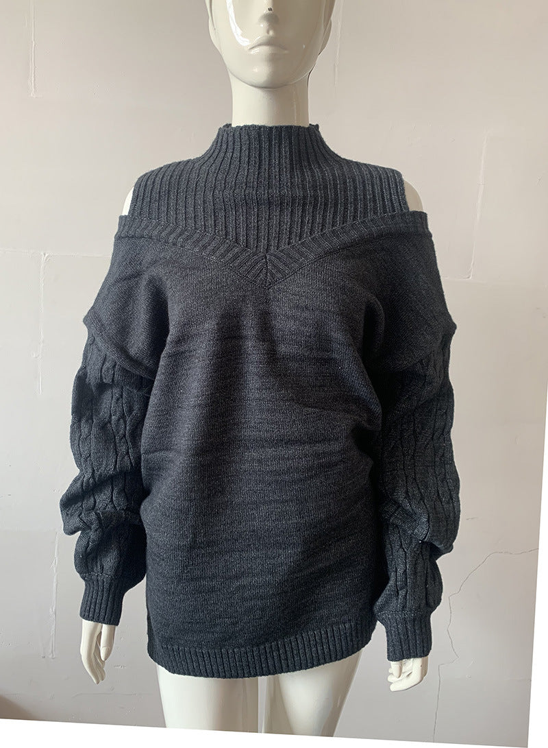 High Collar Loose Knit Sweater