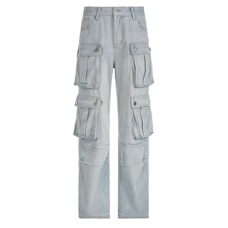 Retro Straight Jeans Cargo Pants