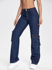 Flap Pocket Cargo Jeans