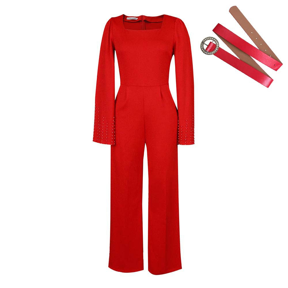 Square Neck Slim Jumpsuit