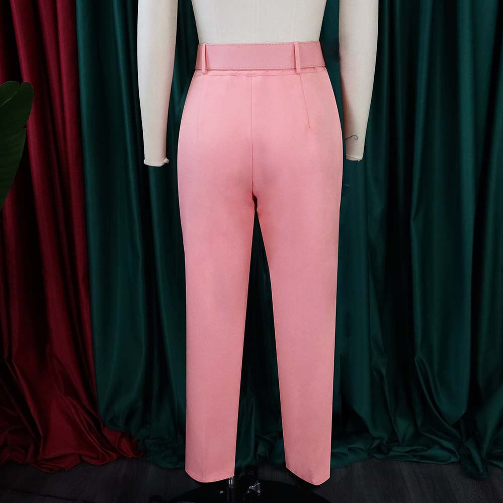 High Waist Slim Suit Pants